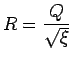 R={Q/ \sqrt{$B&N(B}}