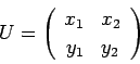 U= (x_1 x_2 (J\\(By_1 y_2 ) 