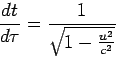 {dt/ d$B&S(J} ={1/ \sqrt{1-{u^2/ c^2}}}